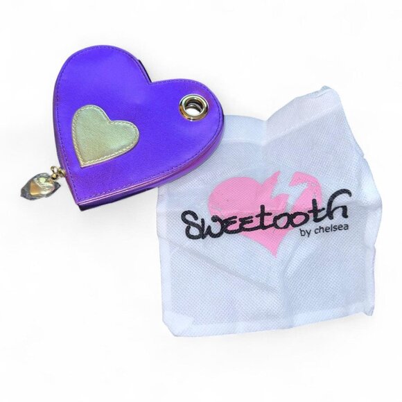 purple / gold heart coin purse / wallet by sweetooth by chelsea - Picture 1 of 3